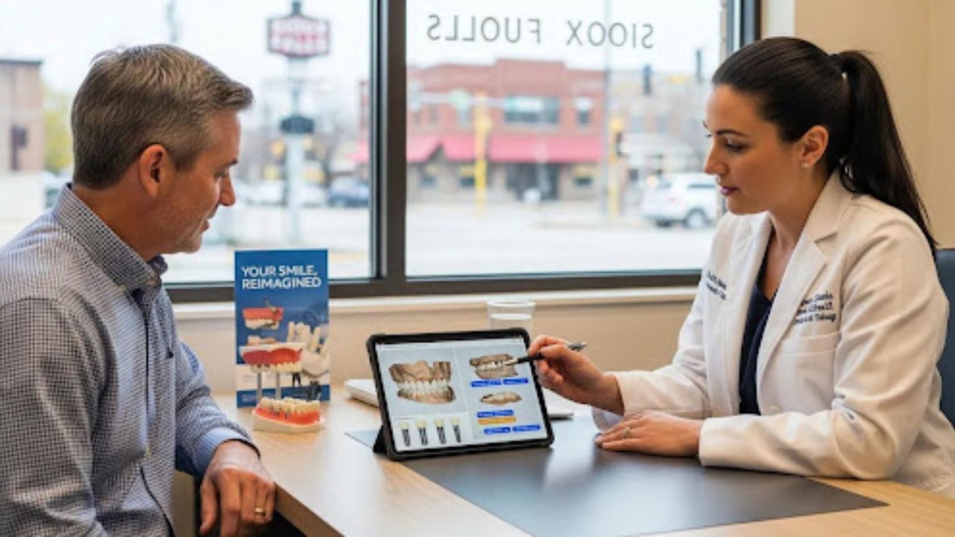 Dental Implant Costs in Sioux Falls Clear Pricing, Financing, and Insurance Guidance Dental consultation with patient and doctor
