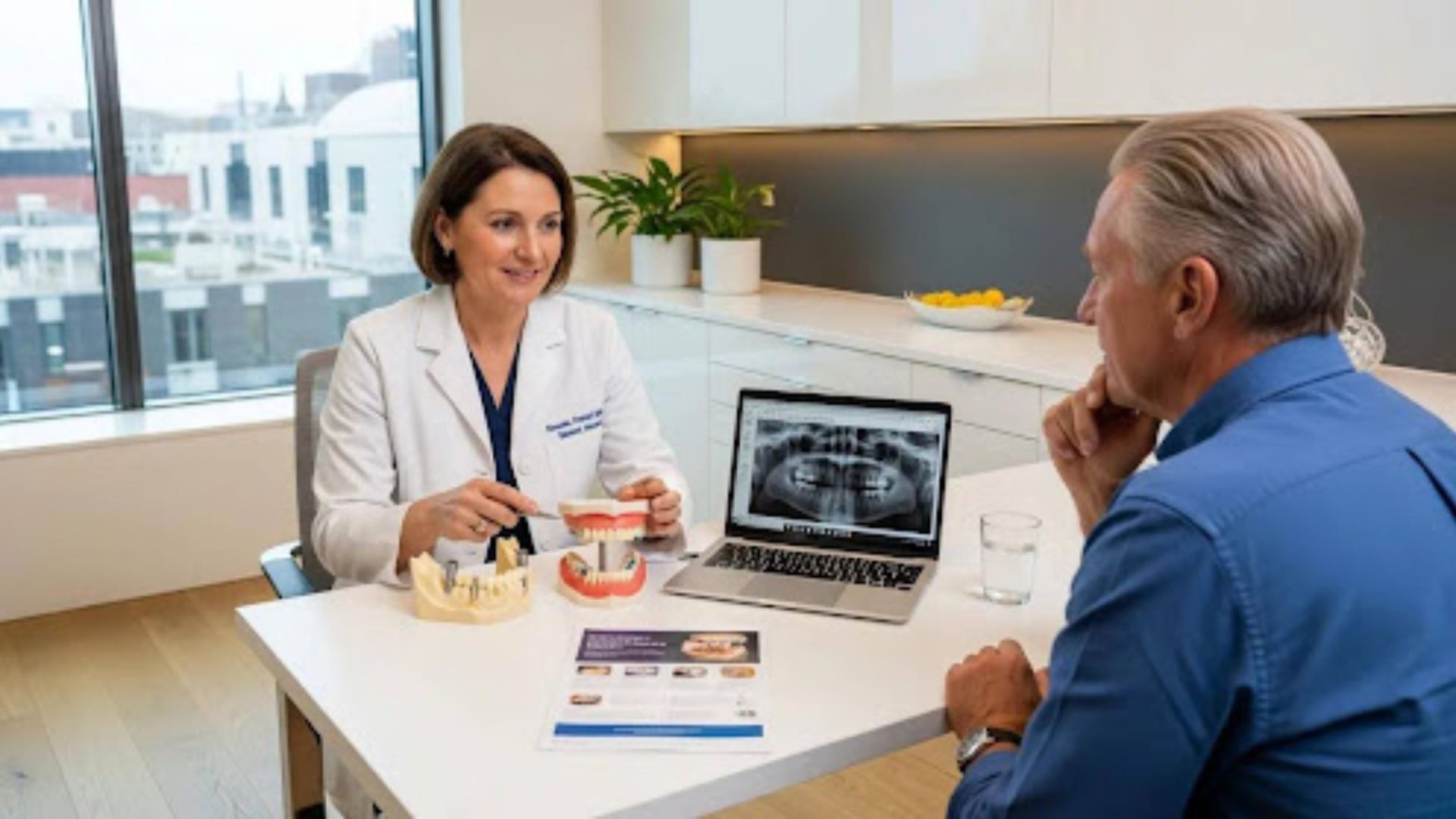 Dental Implants vs. Dentures Which Option Is Right for You A Practical Guide to Permanent Tooth Replacement Dental consultation with patient