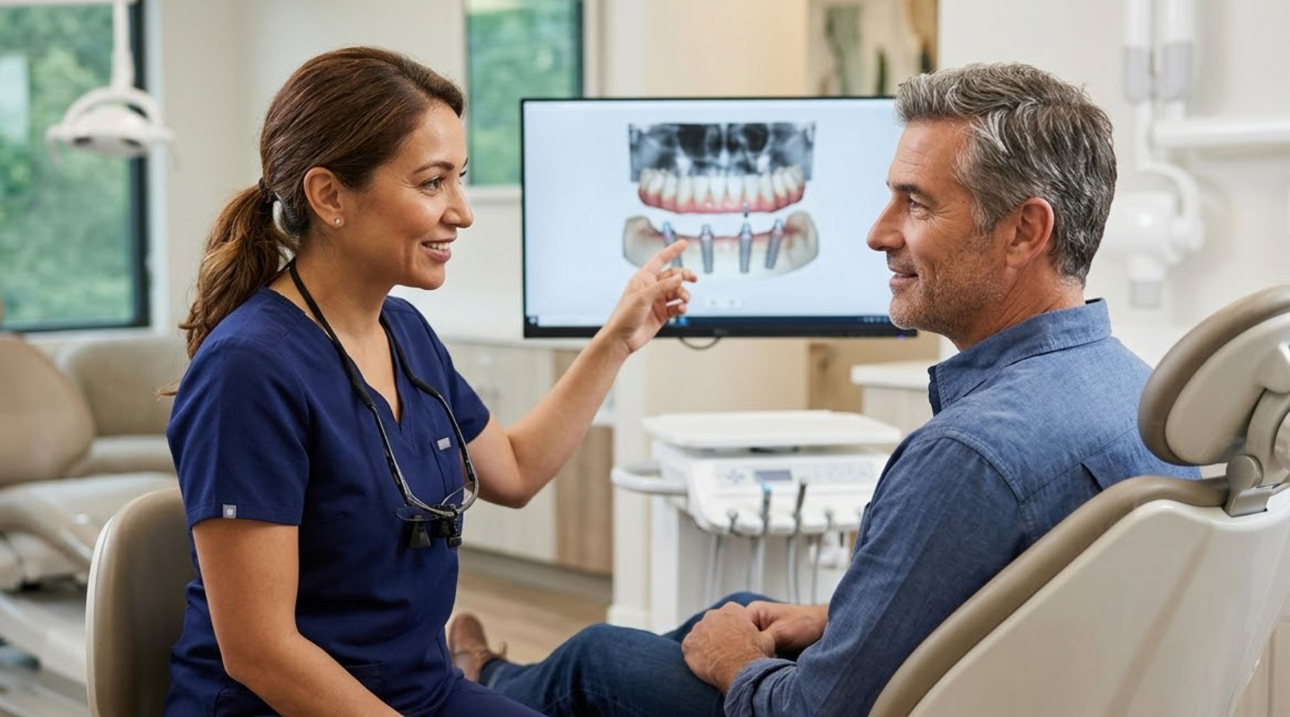 Who Is the Right Candidate for All-on-4 Dental Implants — and Who Is Not Dental professional explaining All-on-4 implants