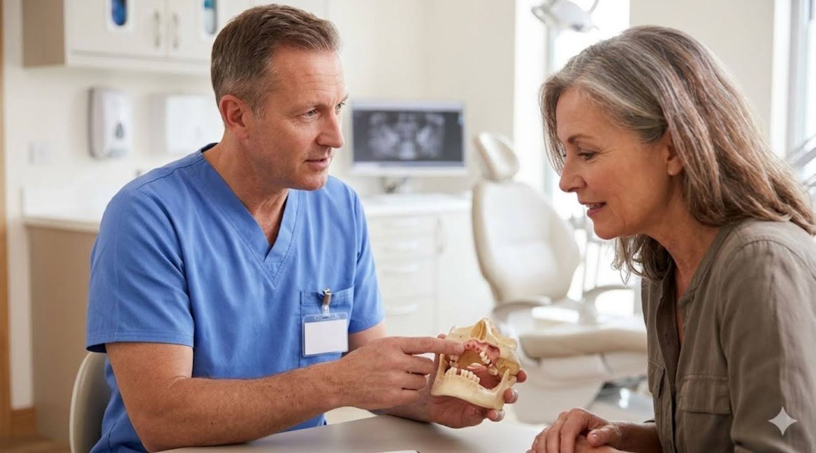 Told You Lack Bone for Implants? Bone Grafting Solutions in Sioux Falls, SD Doctor explaining bone grafting procedure