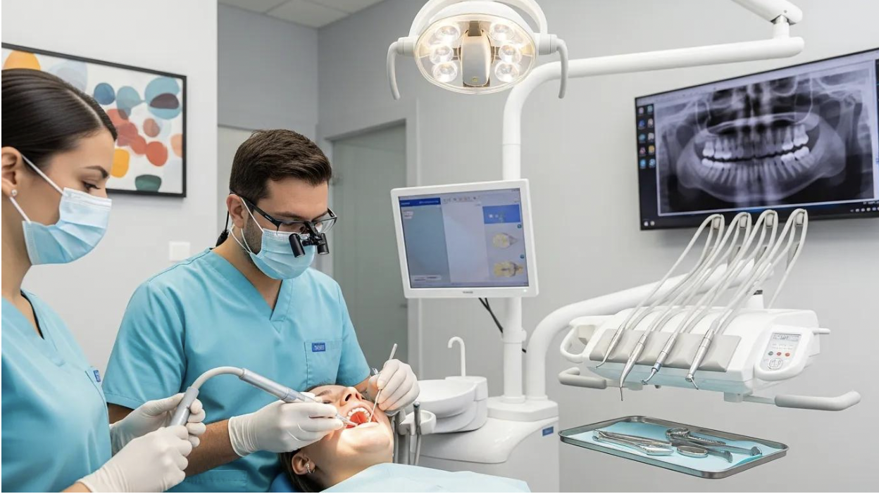 Full Mouth Extractions Dental examination with x-ray